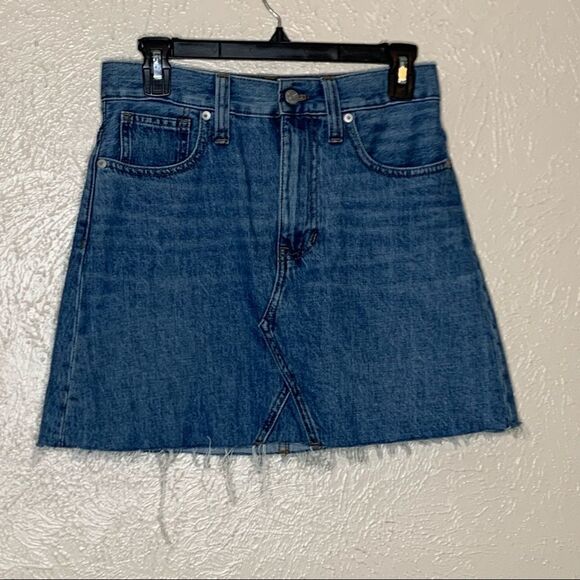 Madewell rigid denim mini skirt a-line - Picture 3 of 9